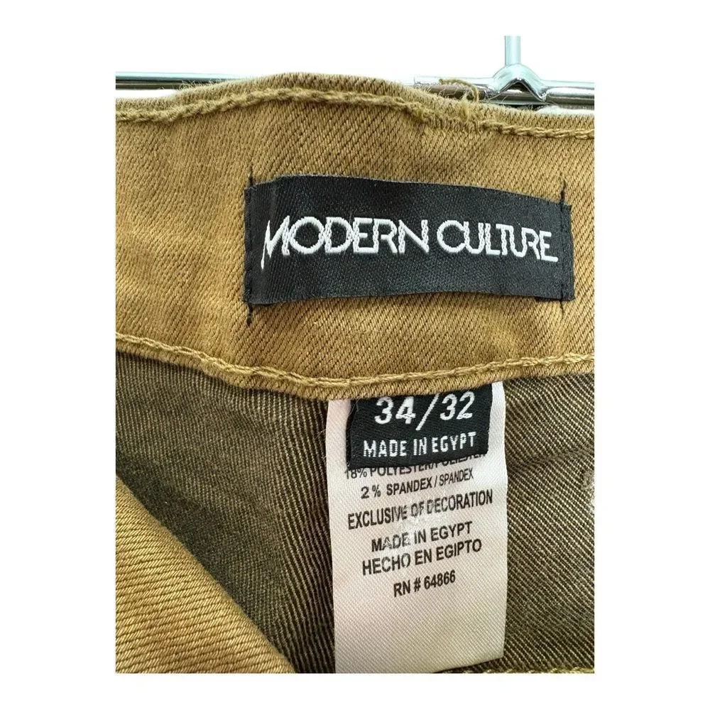MODERN CULTURE MENS MOTO STRETCH TAPER FIT  PANTS SIZE 34 32
